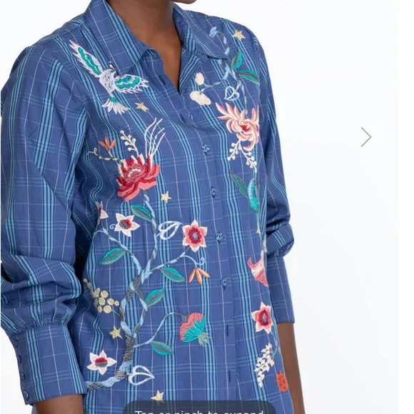 JOHNNY WAS Viloa Nashville Shirt | Boho Western w/ Embroidery - Picture 3 of 10